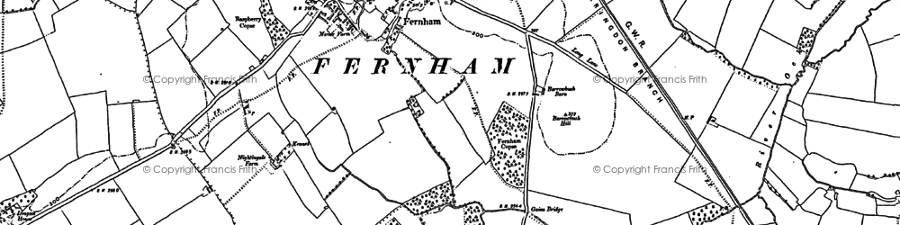 Old map of Fernham Manor in 1898