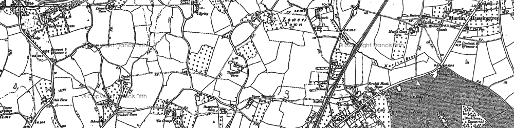 Old map of Fernhill Heath in 1883