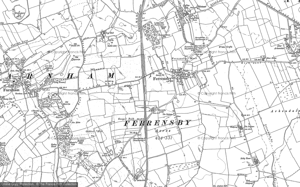 Old Map of Ferrensby, 1849 - 1892 in 1849