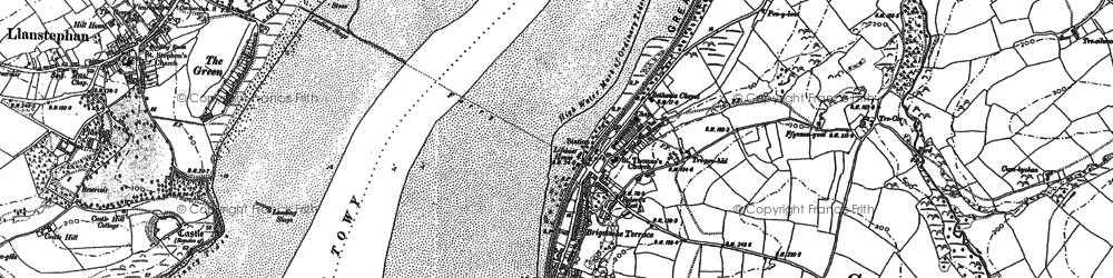 Old map of Ferryside in 1887