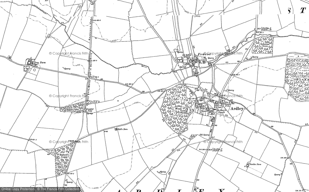 Old Map of Fewcott, 1898 - 1920 in 1898