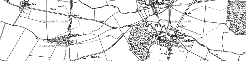 Old map of Fewcott in 1898