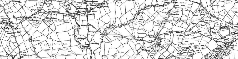 Old map of Tynant in 1887