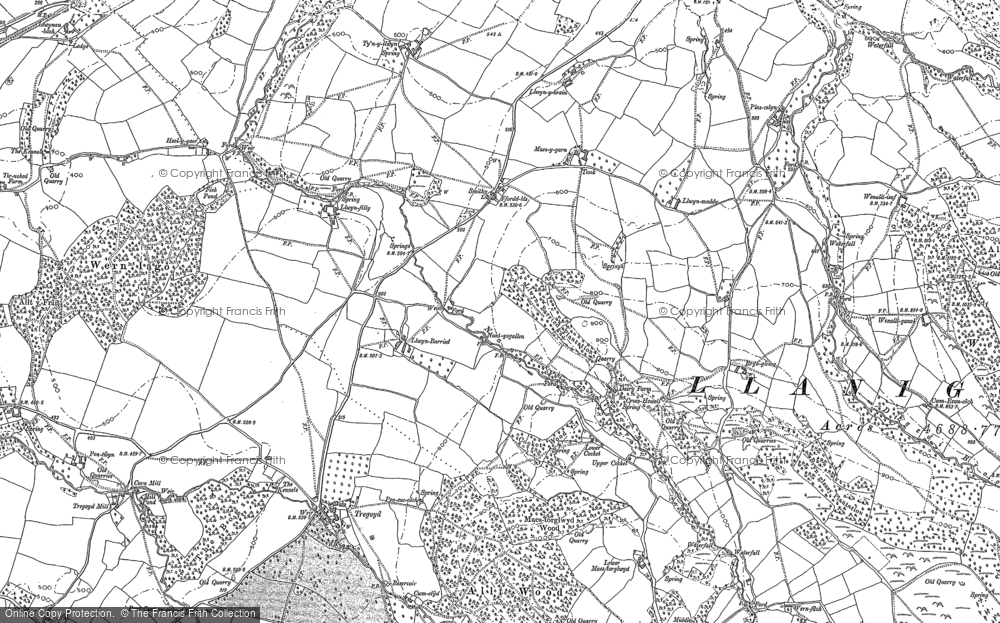 Old Map of Fforddlas, 1887 - 1903 in 1887