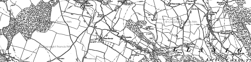 Old map of Fforddlas in 1887