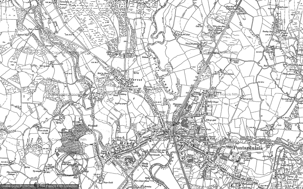 Old Map of Fforest, 1905 in 1905