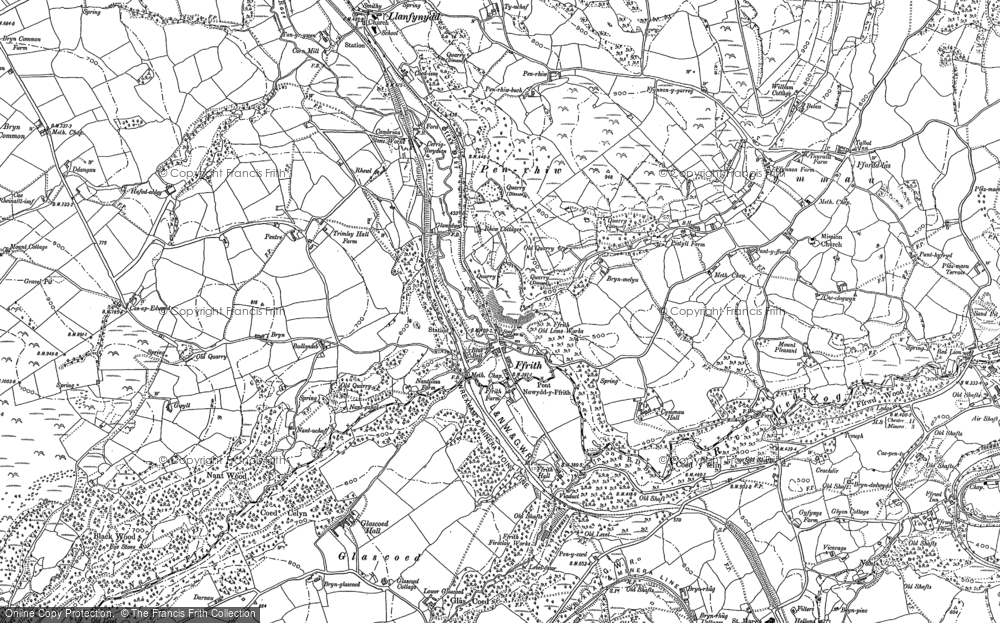 Old Map of Historic Map covering Glascoed in 1897