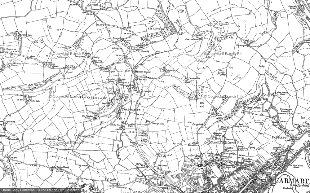 Old Map of Ffynnon-ddrain, 1886 - 1887 in 1886