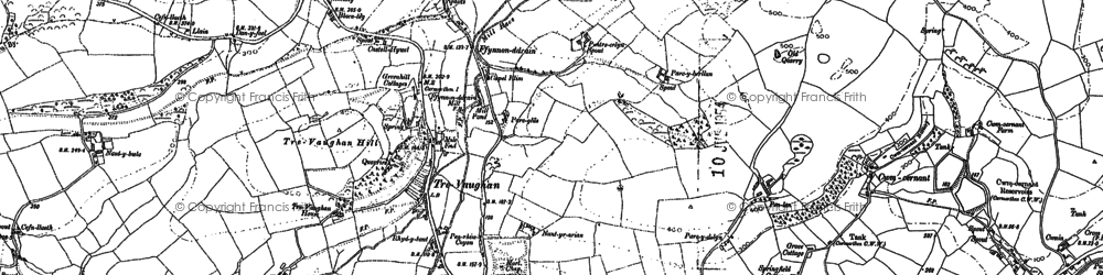 Old map of Ffynnon-ddrain in 1886