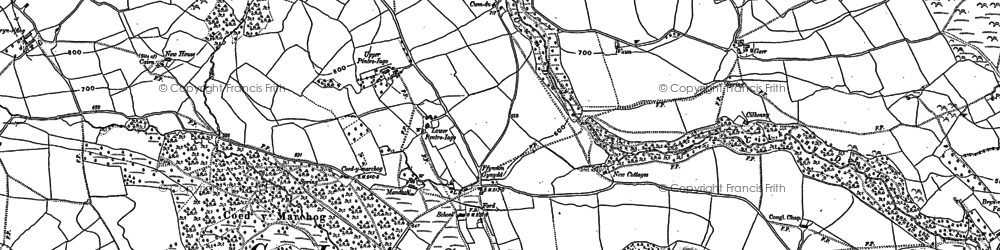Old map of Blaenllundeg in 1903