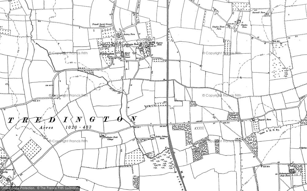 Old Map of Fiddington, 1883 - 1901 in 1883