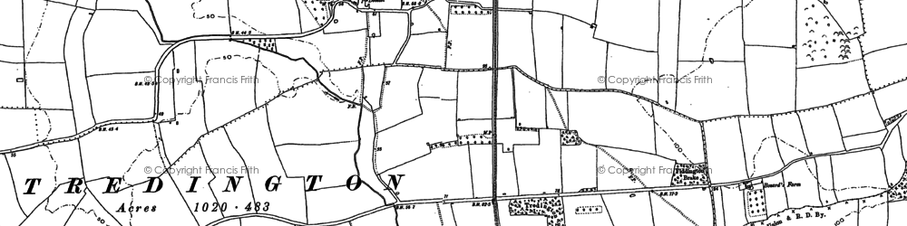 Old map of Fiddington in 1883