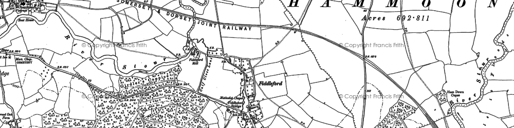 Old map of Fiddleford in 1886