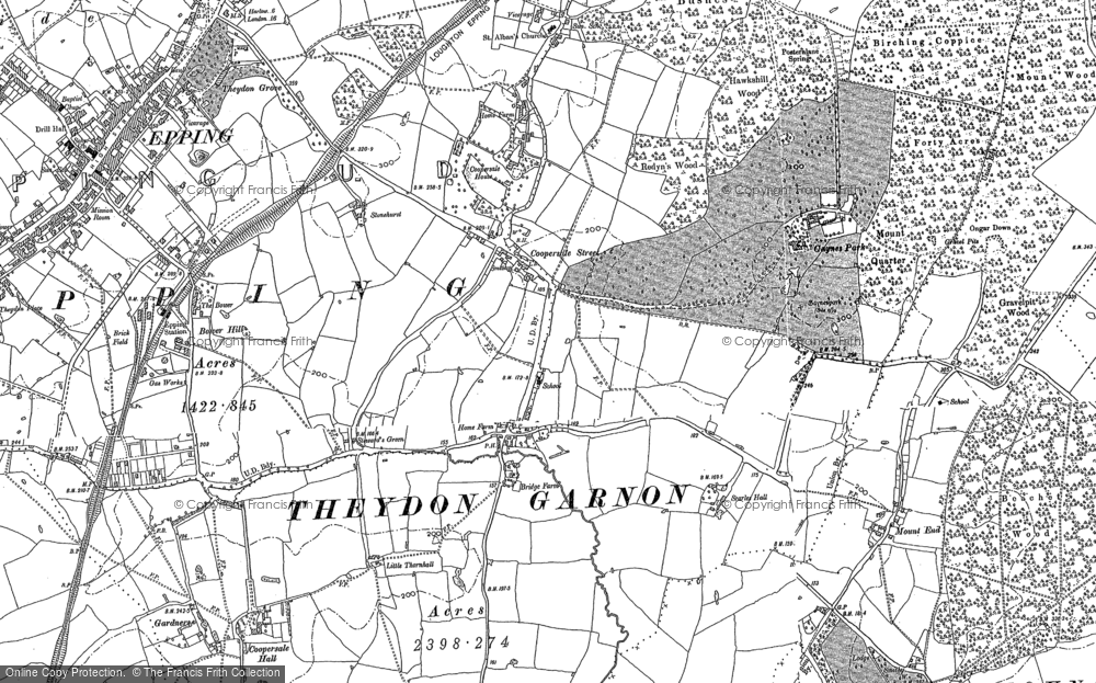 Old Map of Historic Map covering Coopersale Street in 1895