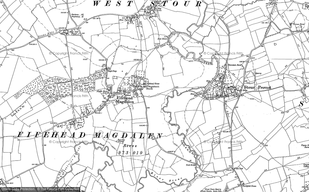 Old Map of Fifehead Magdalen, 1900 - 1901 in 1900