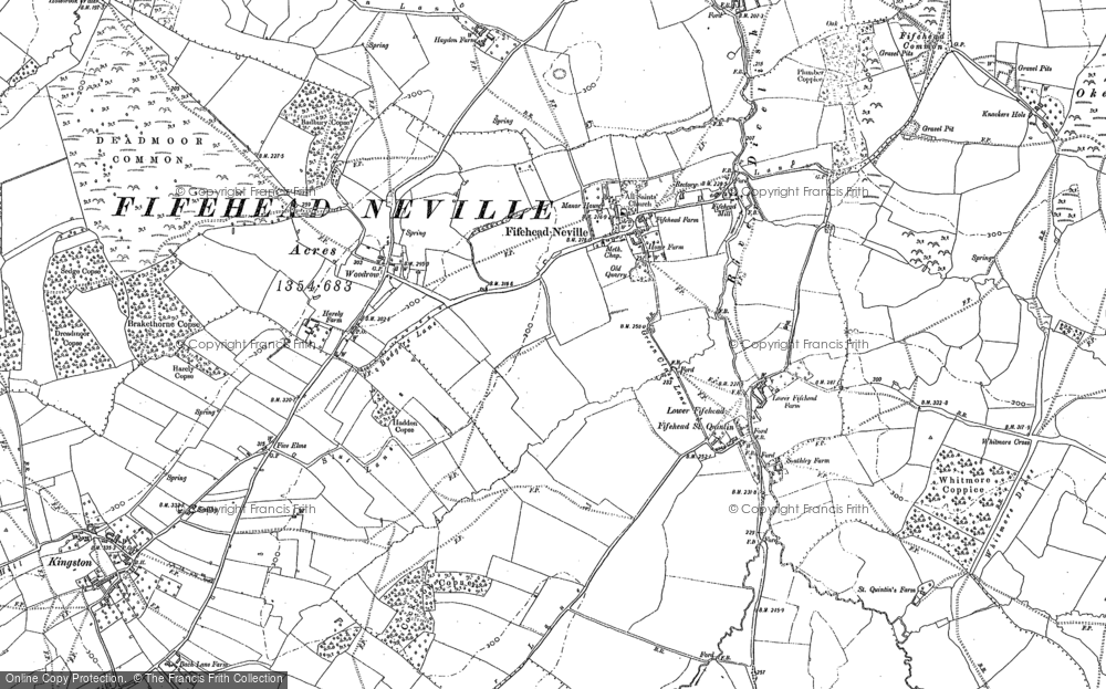 Old Map of Fifehead Neville, 1886 in 1886