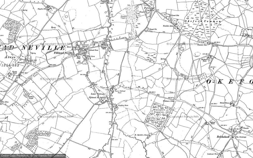 Old Map of Historic Map covering Whitmore Coppice in 1886