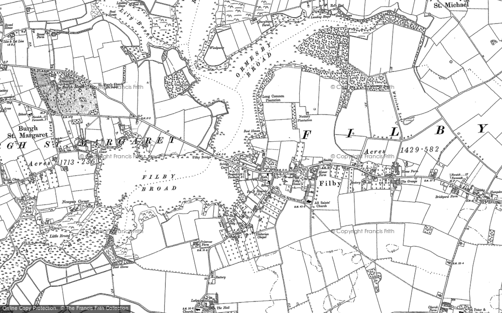 Old Map of Filby, 1883 - 1905 in 1883