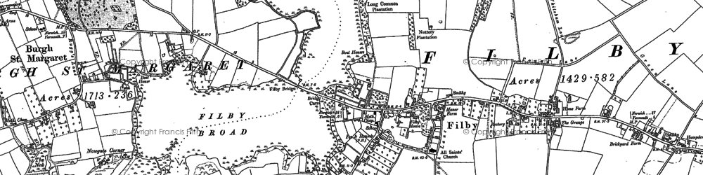 Old map of Filby in 1883