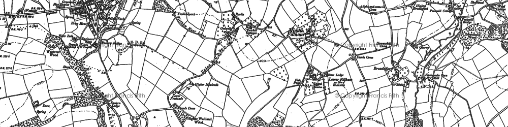 Old map of Godwell in 1886