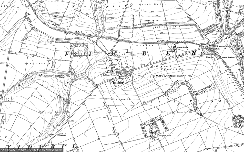 Old Map of Historic Map covering Bessingdale Plantn in 1891
