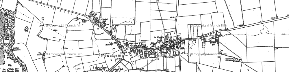 Old map of Fincham in 1879