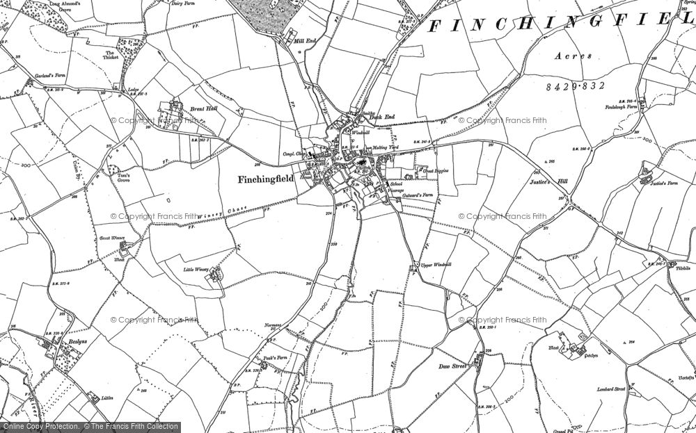 Old Map of Finchingfield, 1896 in 1896
