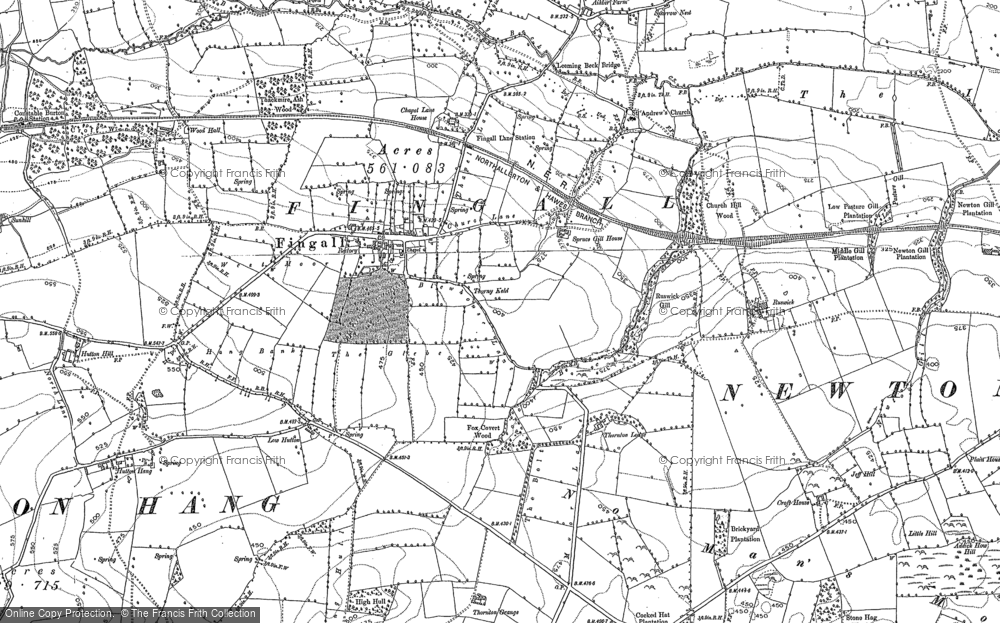 Old Map of Historic Map covering Thornton Lodge in 1891