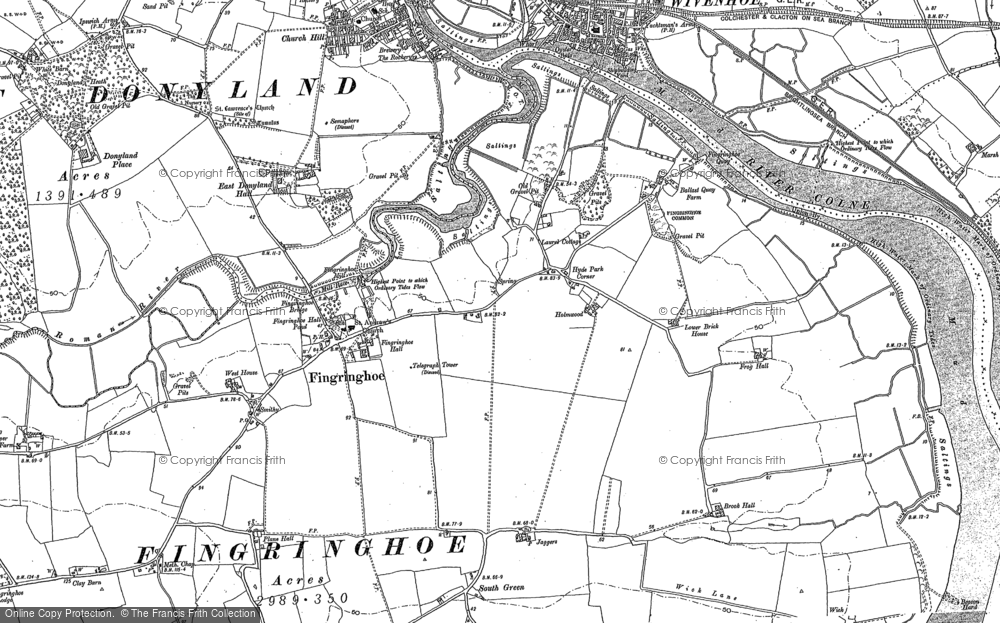 Old Map of Fingringhoe, 1895 - 1896 in 1895
