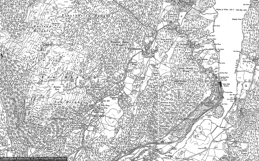 Old Map of Finsthwaite, 1912 in 1912