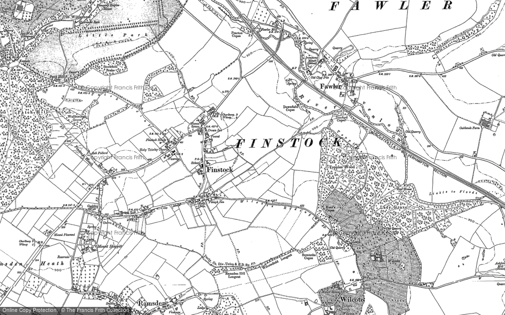 Old Map of Finstock, 1898 in 1898