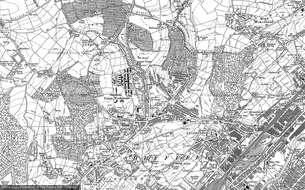 Old Map of Fir Vale, 1890 - 1892 in 1890