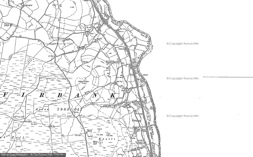 Old Map of Historic Map covering Bramaskew in 1907