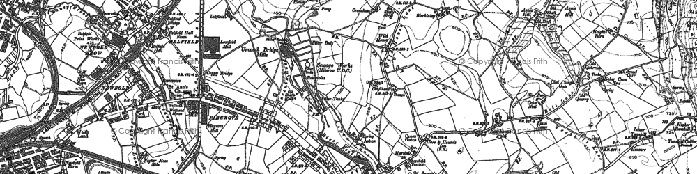 Old map of Belfield in 1908