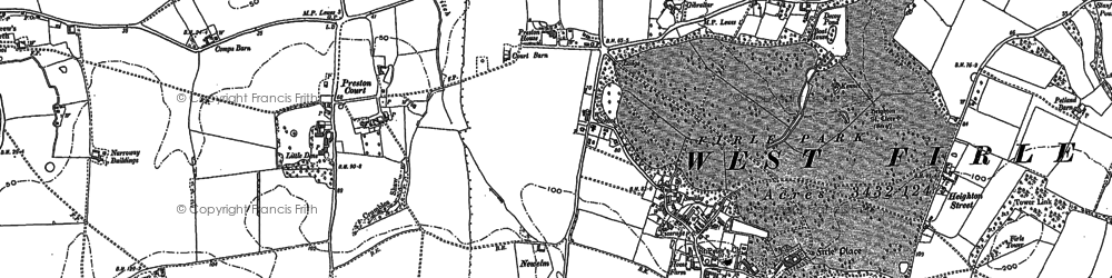 Old map of Firle in 1898