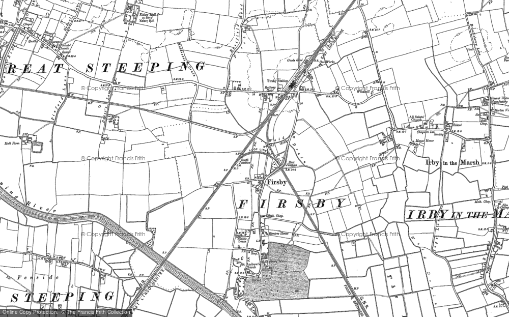 Old Map of Firsby, 1887 in 1887