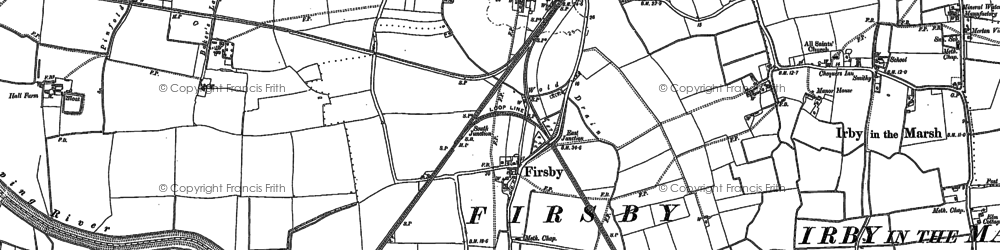 Old map of Firsby in 1887