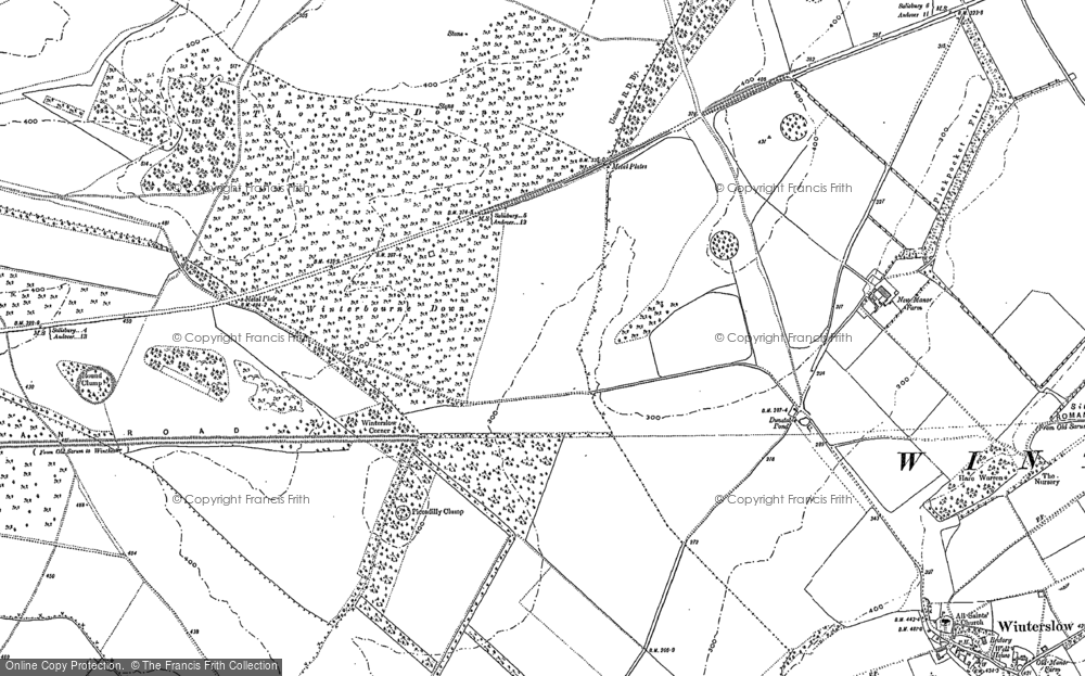 Old Map of Firsdown, 1908 - 1923 in 1908