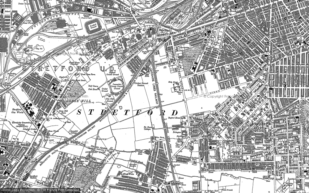 Old Map of Historic Map covering Gorse Hill in 1894