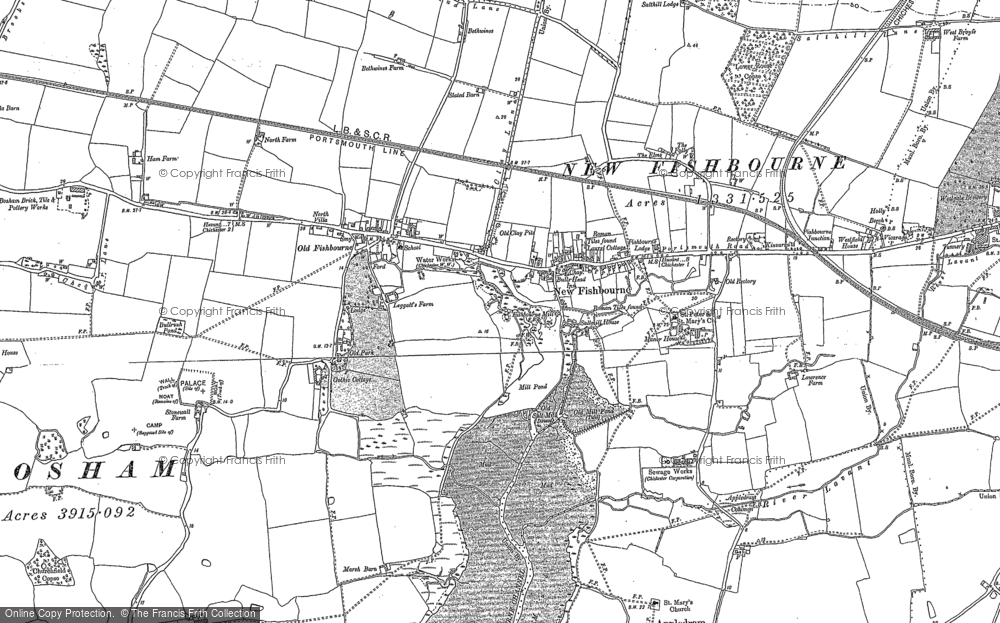 Old Map of Fishbourne, 1873 - 1874 in 1873