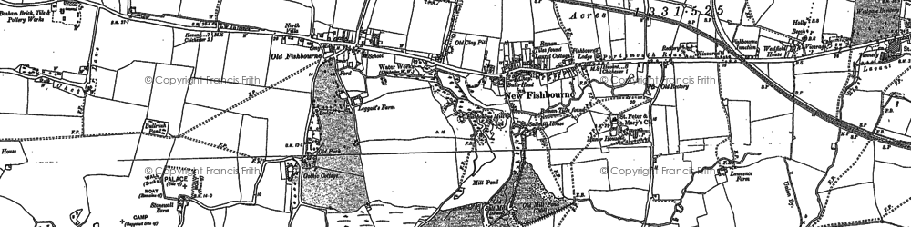 Old map of Fishbourne in 1873