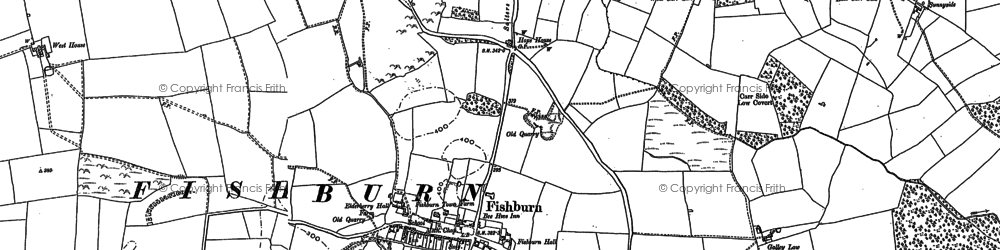 Old map of Fishburn in 1896