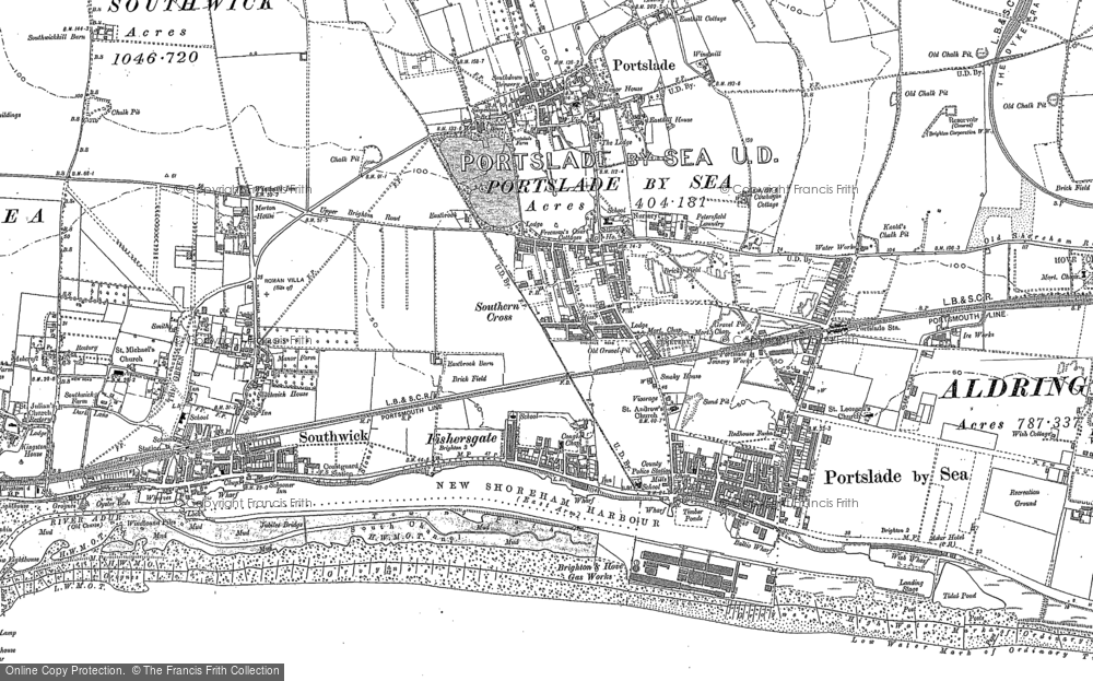 Old Map of Fishersgate, 1896 - 1909 in 1896