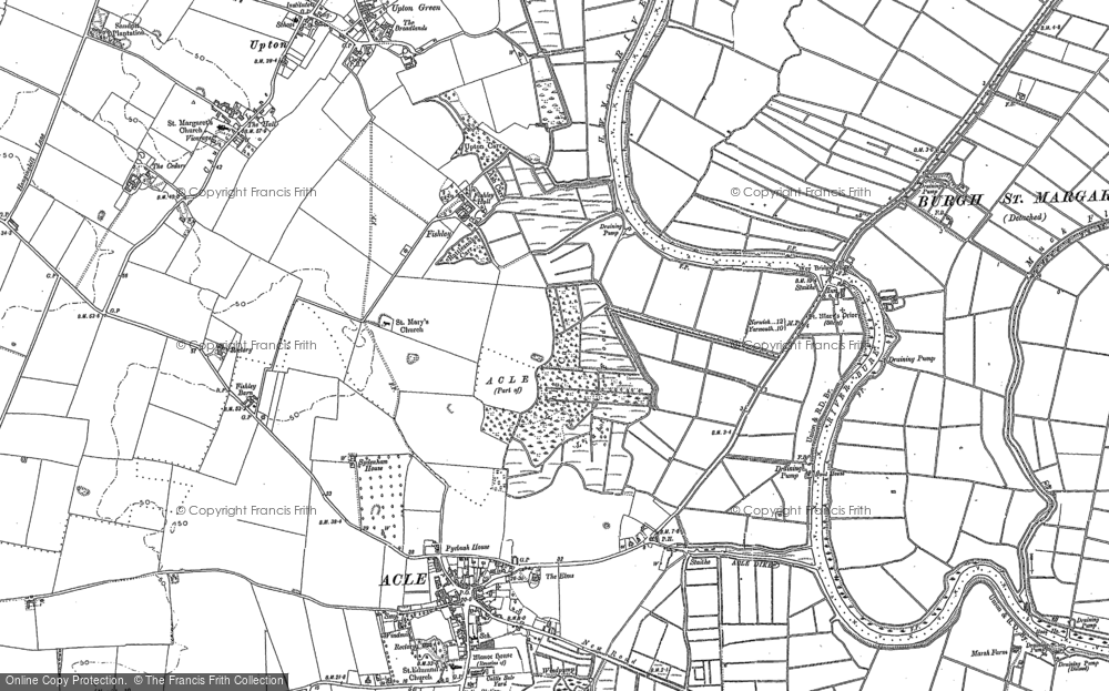 Old Map of Fishley, 1884 in 1884