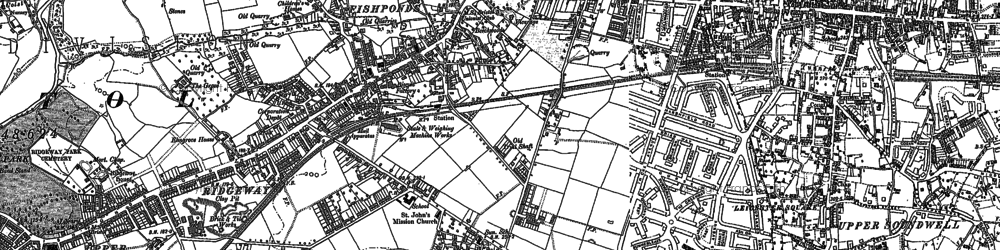 Old map of Ridgeway in 1881