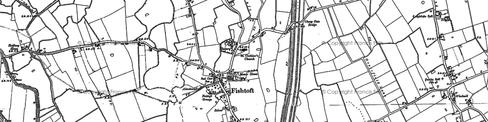 Old map of Fishtoft in 1887