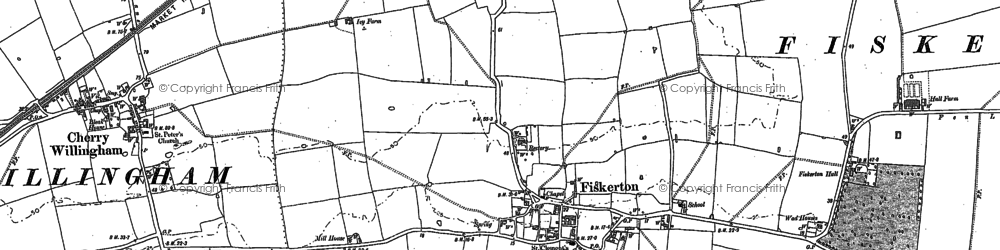 Old map of Fiskerton in 1886