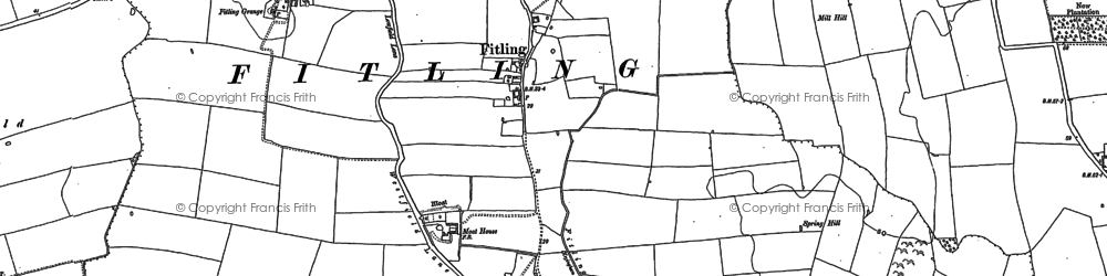 Old map of Fitling in 1889