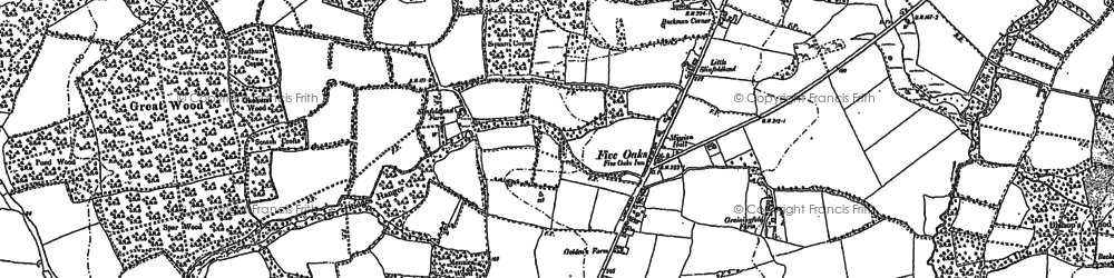 Old map of Five Oaks in 1896