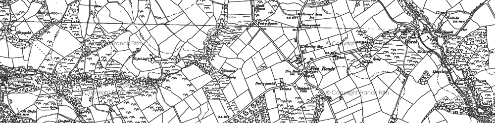 Old map of Five Roads in 1878